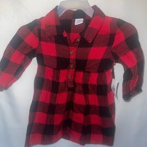 Red and Black Baby girl dress with long Leeves size 3-6 month